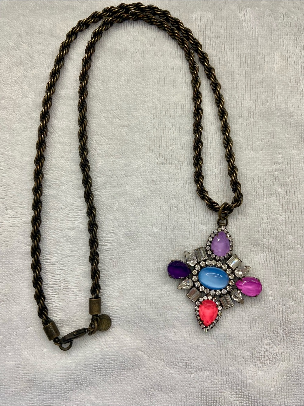 Loren Hope Colorful Gemstone Pendant Necklace - Purple, Pink, Blue